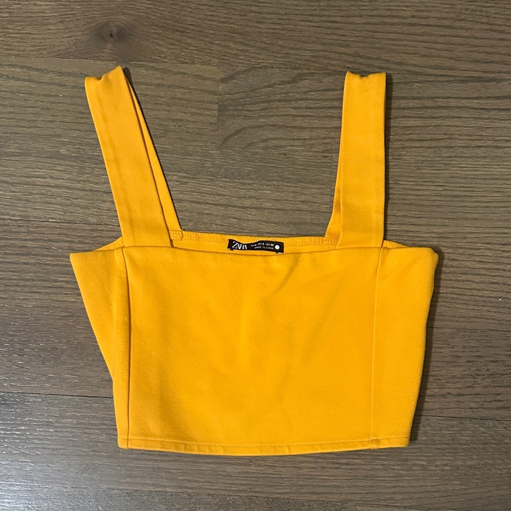 Zara Women's Bright Orange Crop Top